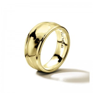 Gold Classico Goddess Crinkled Narrow Band Ring