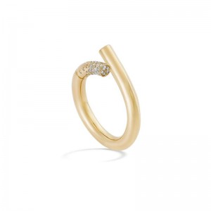 Gold Pave Diamond Oera Knot Ring