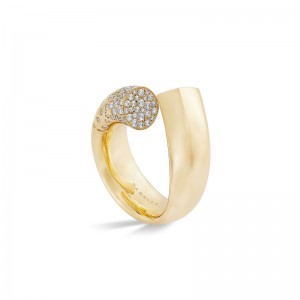 Gold Pave Diamond Large Oera Knot Ring