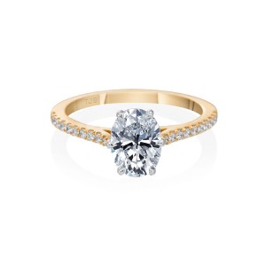 Roslyn Collection Gold And Platinum Diamond Pave-Set Engagement Mounting