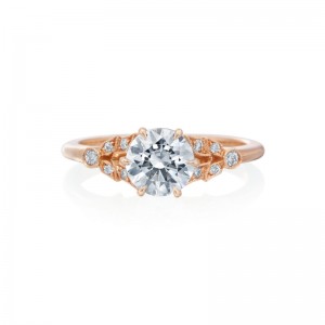 Roslyn Collection Gold And Diamond Split Leaf Engagement Ring Mounting