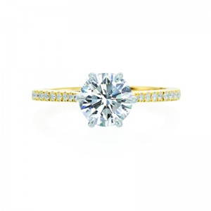 Roslyn Collection Gold Petal Half-Way Diamond Engagement Ring Mounting