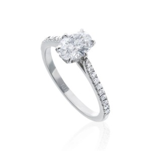 Roslyn Collection Platinum Diamond Petal Engagement Ring Mounting