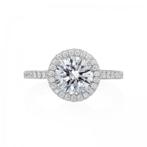 Roslyn Collection Platinum Halo Engagement Ring Mounting