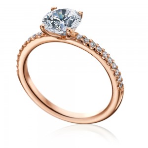 Rose Gold And Micro Pave Engagement Ring Mounting