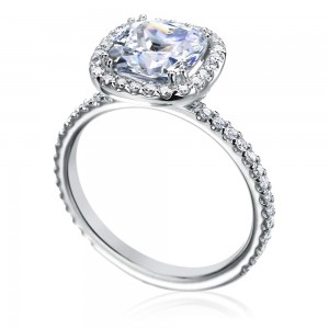 Platinum And Diamond Halo Engagement Ring Mounting