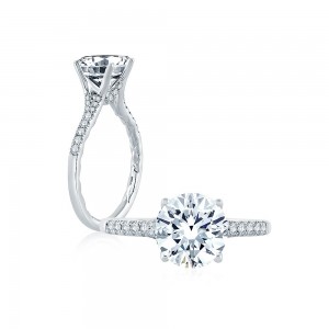 Platinum And Micro Pave Set Engagement Ring Mounting