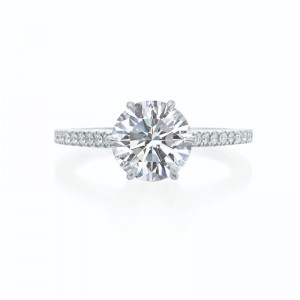 Roslyn Collection Platinum Petal Half-Way Diamond Engagement Ring Mounting