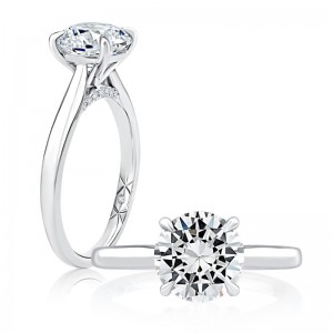 Platinum Four Prong Engagement Ring Mounting