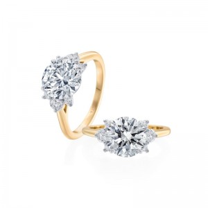 Roslyn Collection Gold Engagement Ring Mounting