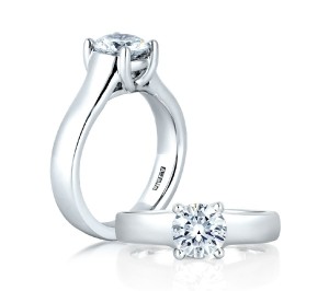 Platinum Classic Prong Set Engagement Ring Mounting