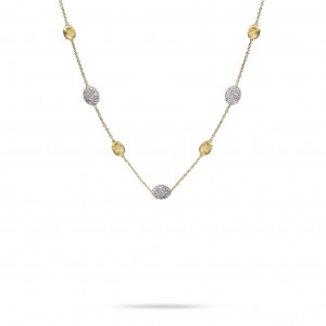Yellow Gold Short Necklace With Diamonds