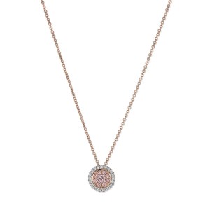 Platinum And Gold Pink Diamond Necklace