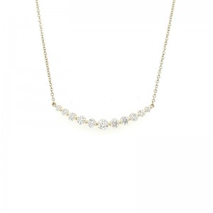 Gold And Diamond Smile Pendant Necklace