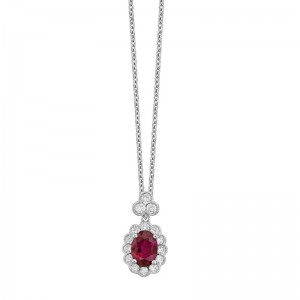 Gold And Ruby Diamond Pendant Necklace