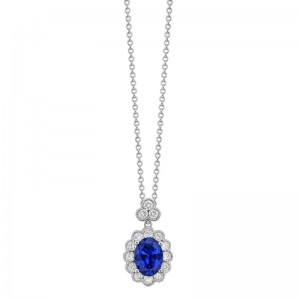 Gold And Sapphire Diamond Pendant Necklace