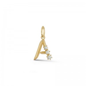 Gold And Diamond Letter A Charm