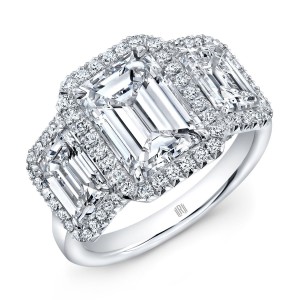 Platinum And Three-Stone Diamond Engagement Ring