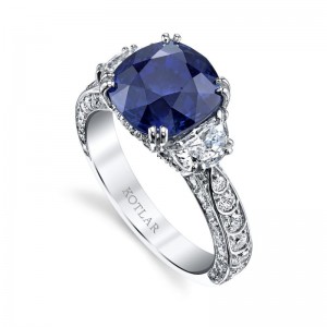 Platinum Certified Sapphire And Diamond Ring