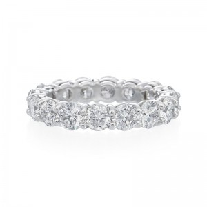 Platinum Brilliant Cut Diamond Eternity Wedding Band Ring