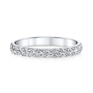 Platinum And Diamond Chevron Band Ring