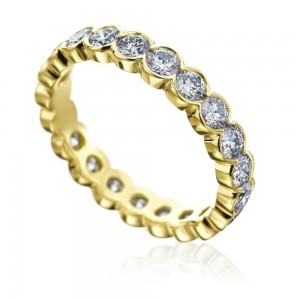 Yellow Gold Scalloped Eternity Band Ring