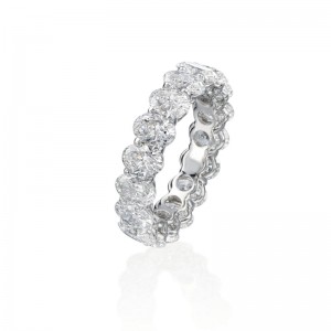 Platinum And Oval Cut Diamond Eternity Band Ring