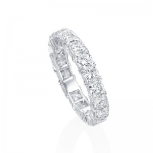Platinum And Cushion Diamond Wedding Band Ring