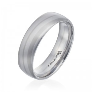 Platinum And Gold Satin Finish Wave 6.5mm Wedding Ring Band