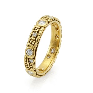 Gold And Diamond 3.5Mm Band Ring
