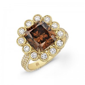 Gold And Multi Colored Diamond Ring