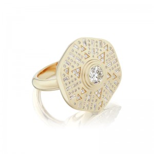 Gold And Diamond Stardust Ring