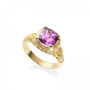 Gold And Pink Garnet Ring