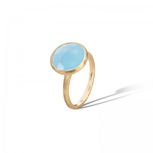 Gold And Aquamarine Jaipur Collection Ring