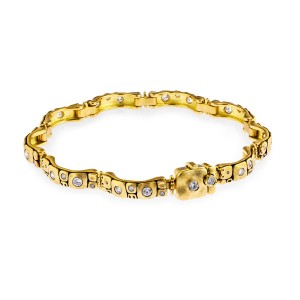 Yellow Gold and Diamond Flora Bridge Bracelet