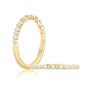 Gold and Diamond Stackable Wedding Band