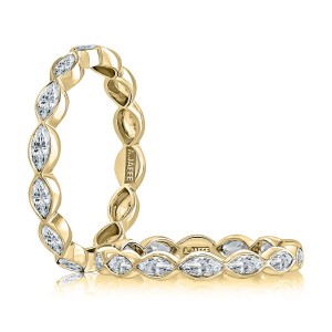 Gold and Marquise Cut East West Eternity Band