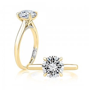 Gold and Diamond Solitaire Engagement Ring Mounting