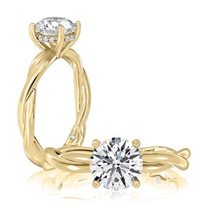 Gold Twisted Split Shank Engagement Ring Mounting