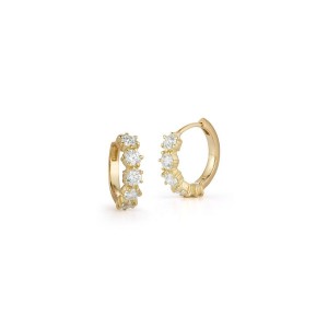 Gold and Diamond Mini Huggie Earrings