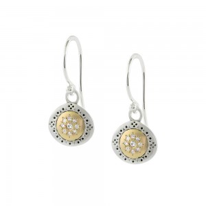 Sterling Silver and Yellow Gold with Diamond Seeds of Harmony Drop Earrings