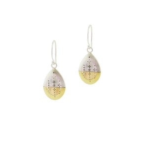 Silver and Gold Horizon Drop Earrings