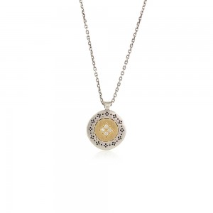 Sterling Silver and Yellow Gold with Diamond Four Star Harmony Necklace