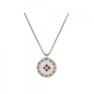 Sterling Silver and Ruby Nostalgia Pendant Necklace