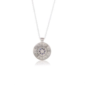 Silver Sapphire and Diamond Reflections Necklace