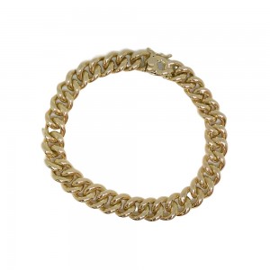 Gold Round Curb Link Bracelet