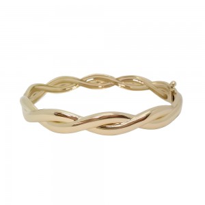 Gold Woven Bangle Bracelet