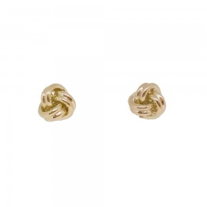 Gold Double Knot Stud Earrings