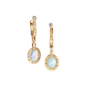 Gold and Opal "Sticks and Stones" Drop Earrings