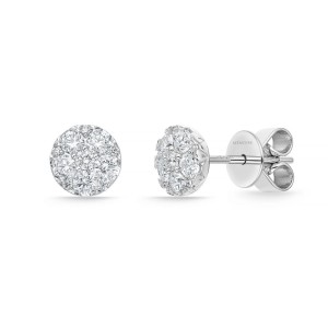 Gold and Diamond Small Harmony Cluster Stud Earrings
